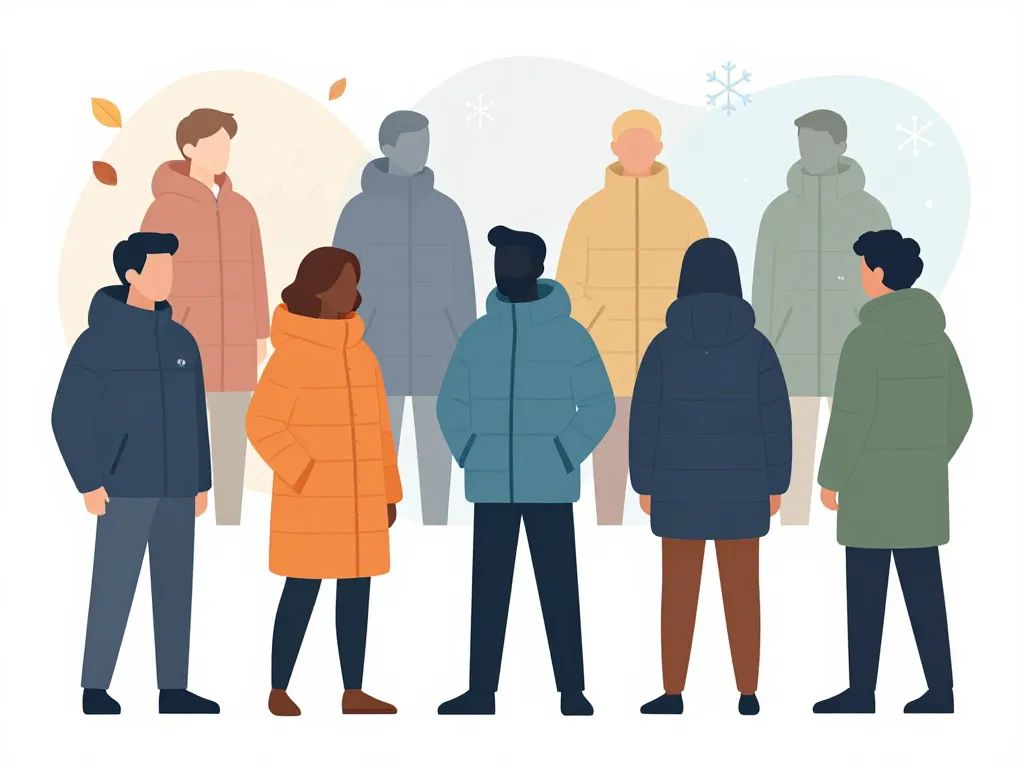 Comparaison de doudounes JOTT différents styles et saisons