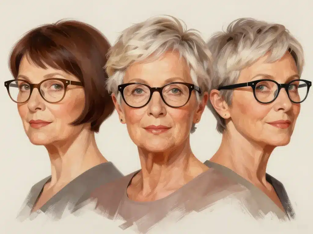 coupe de cheveux femme 70 ans avec lunettes coiffures courtes tendance