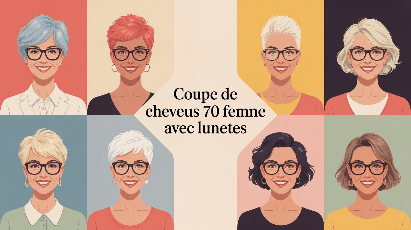 coupe de cheveux femme 70 ans avec lunettes différentes coiffures