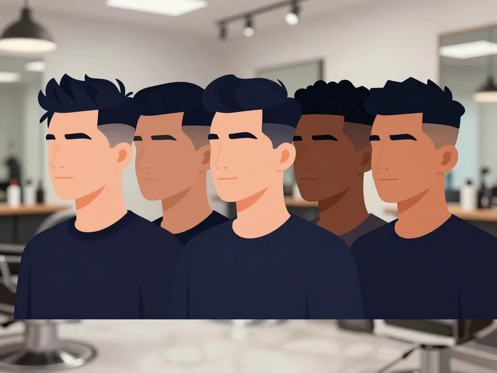 visuel coupes tendance homme en salon de coiffure