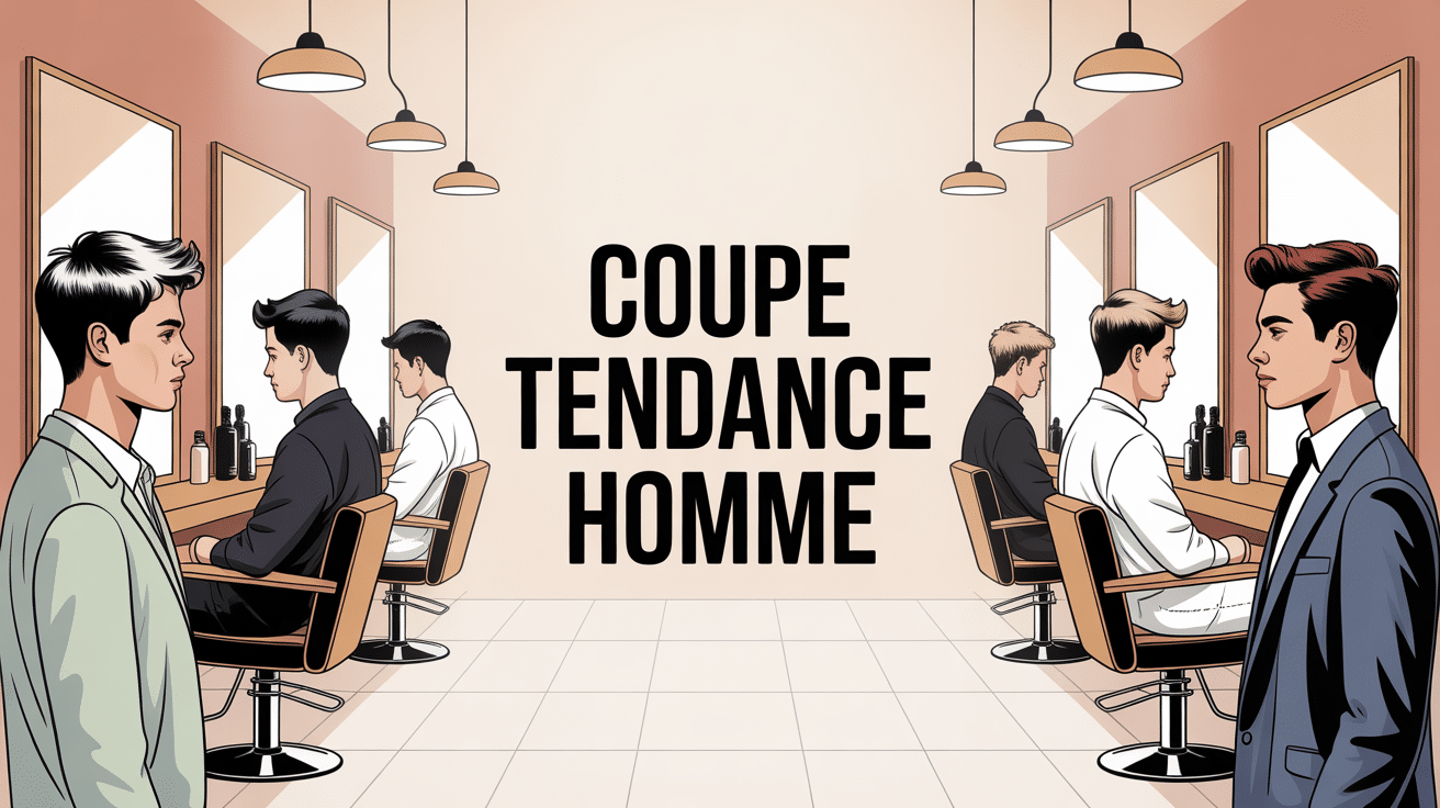 illustration coupes tendance homme silhouettes coiffure