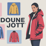 Illustration doudoune JOTT élégante univers moderne