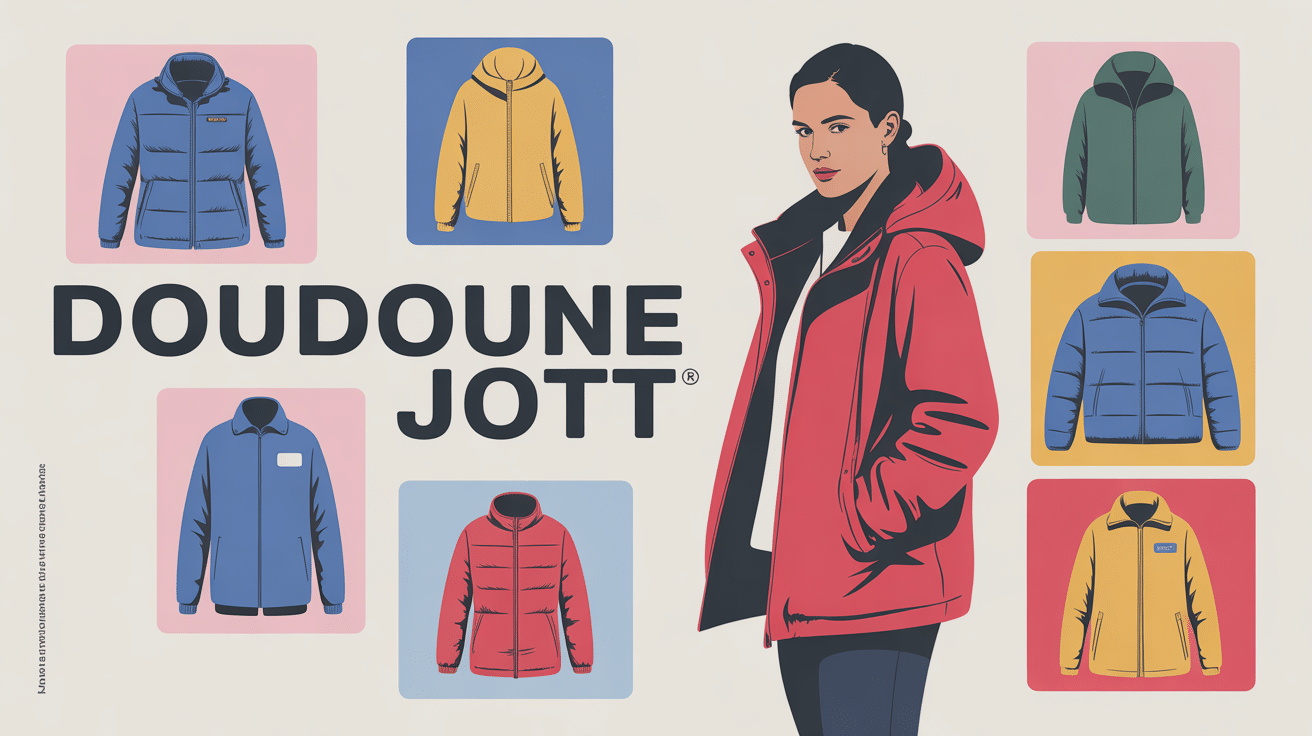 Illustration doudoune JOTT élégante univers moderne