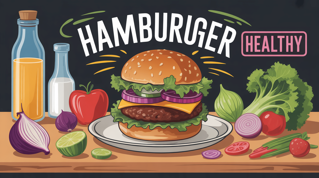 hamburger healthy avec légumes frais et ambiance équilibrée