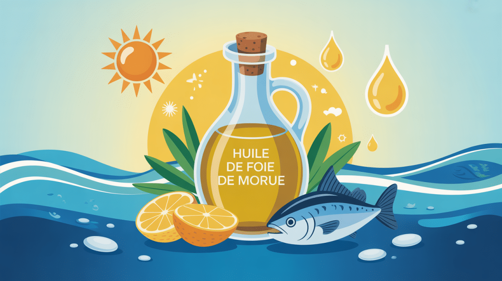illustration huile de foie de morue vitamine d source naturelle santé