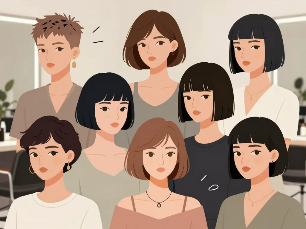 différentes hyper stylée coupe courte femme moderne salon mode