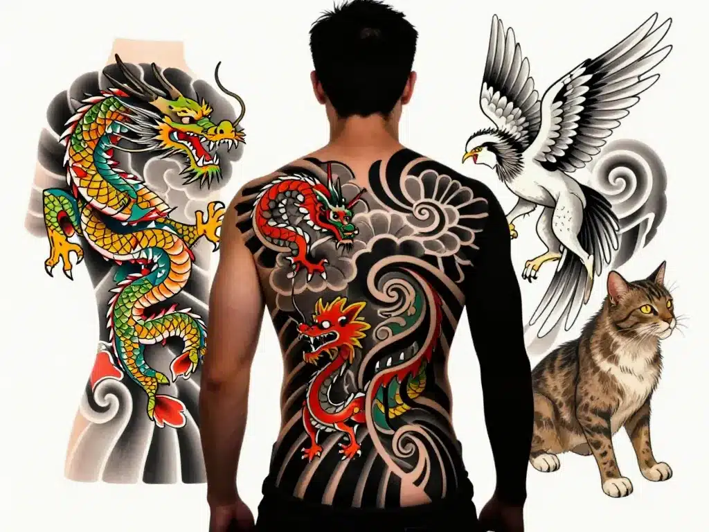 idées tatouage dorsale homme différents styles motifs
