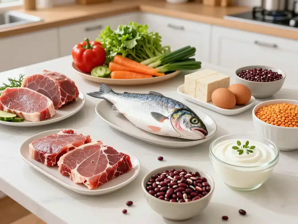 aliments riches en proteines pour maigrir sélection sur table cuisine