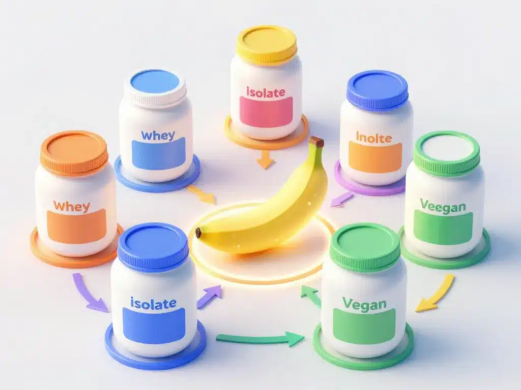 Schéma protein banane choix types poudre