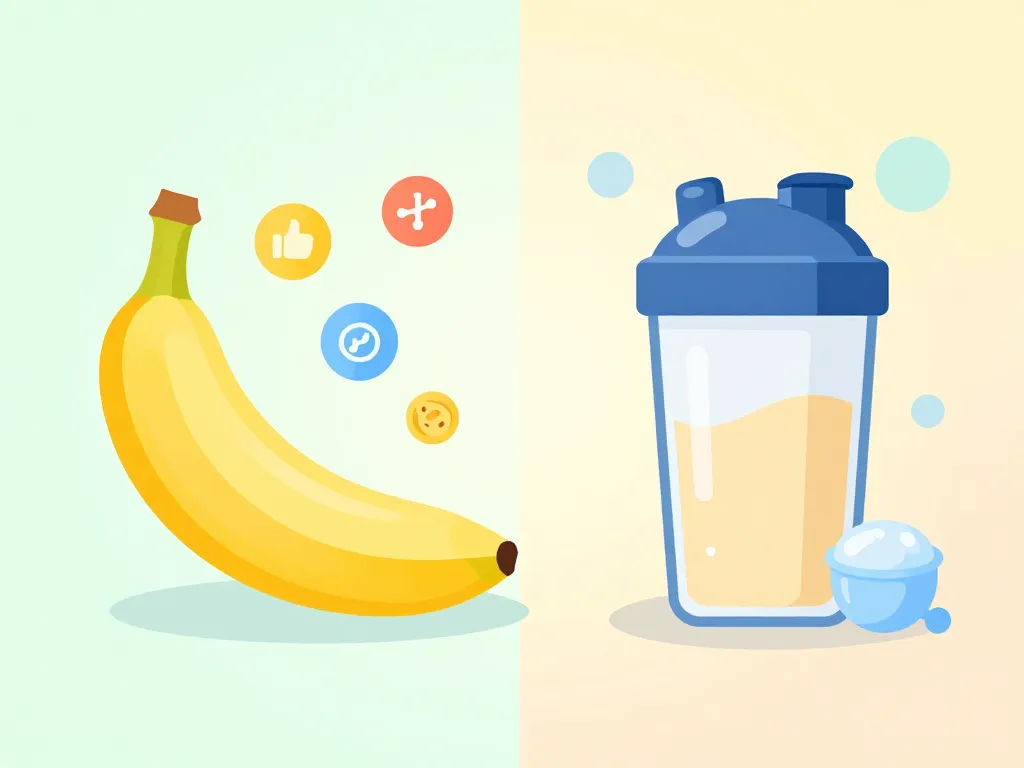 Comparaison protein banane fruit et poudre