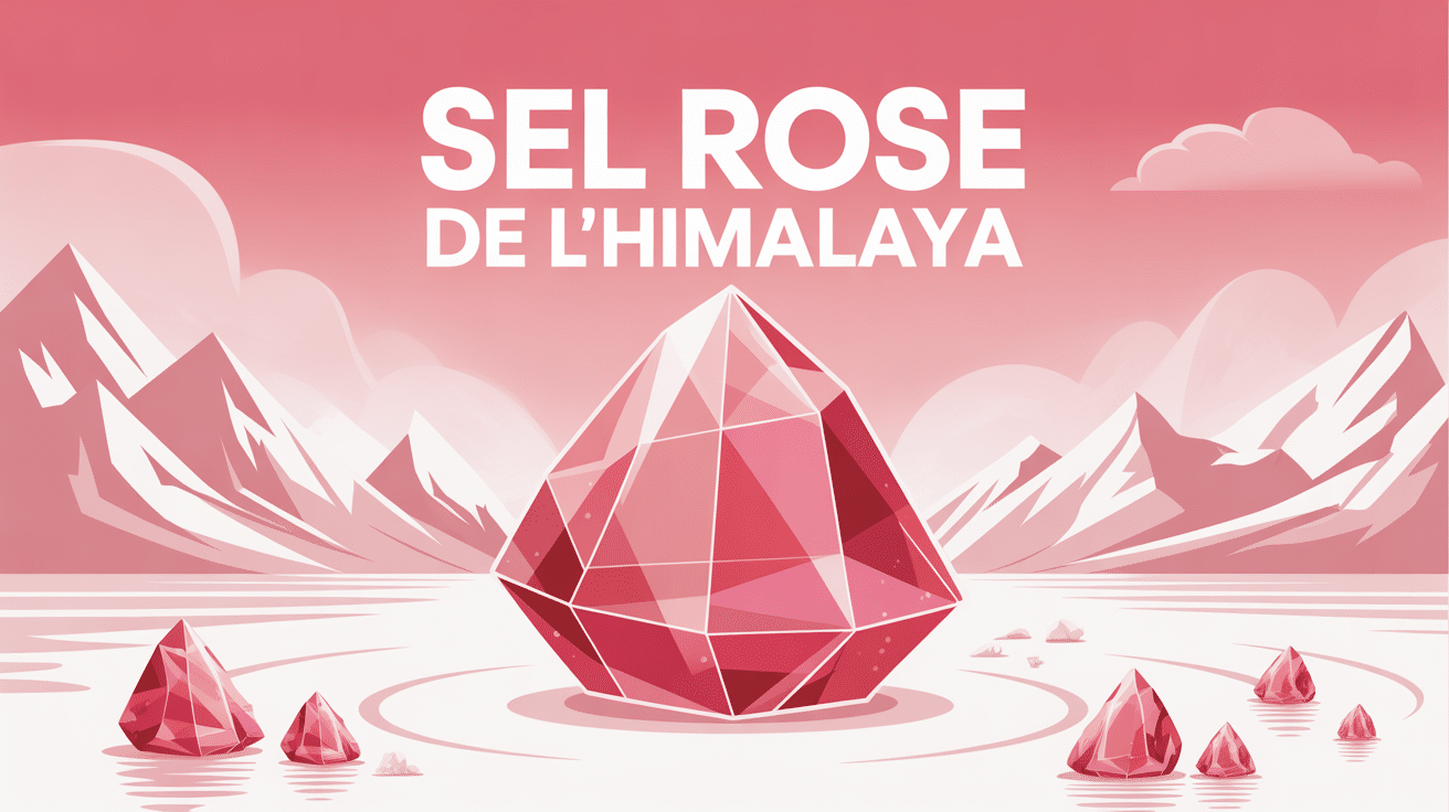illustration sel rose de l himalaya danger montagne gros cristal