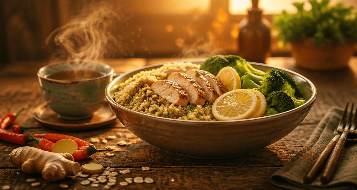 aliments brûle graisse bowl quinoa poulet