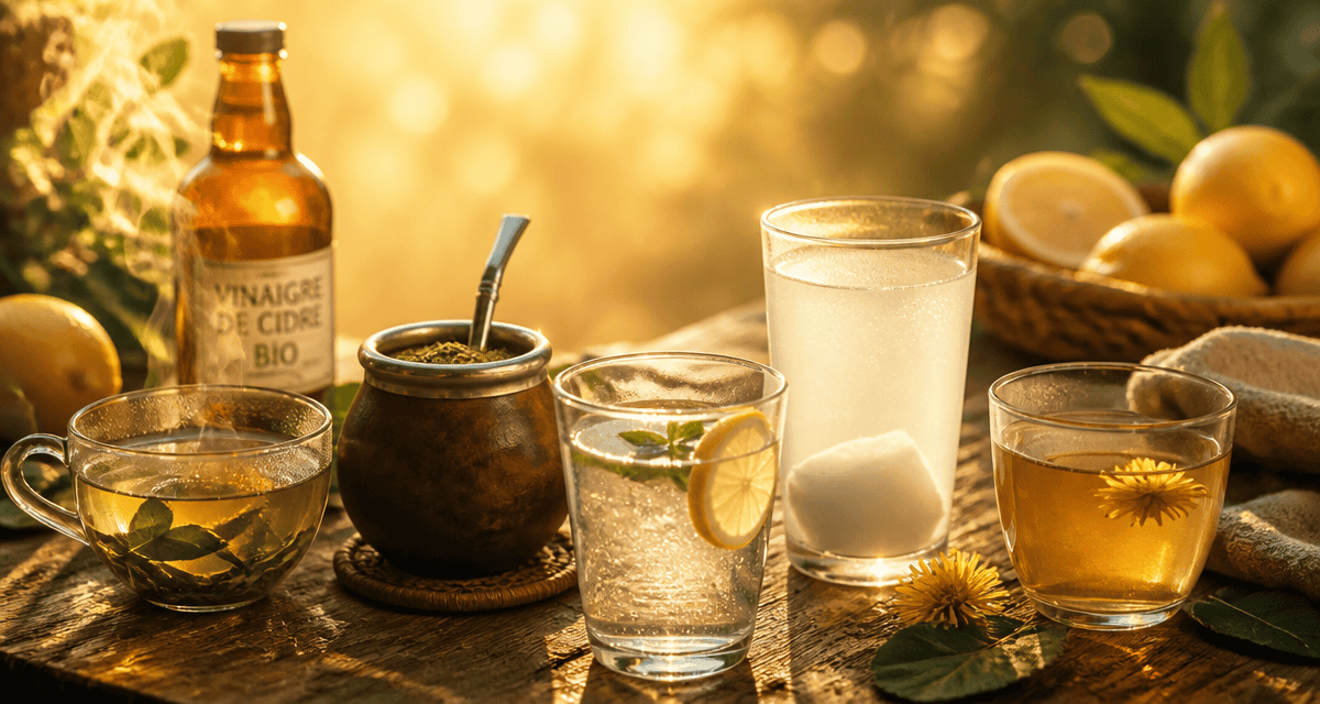 boisson pour perdre du poids sur table en bois