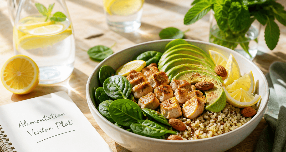 Bol quinoa poulet avocat aliment pour perdre le ventre