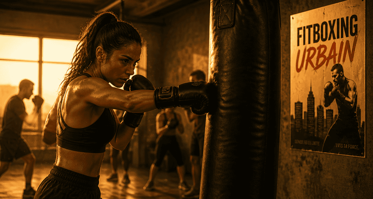 Femme fitboxing sac de frappe salle