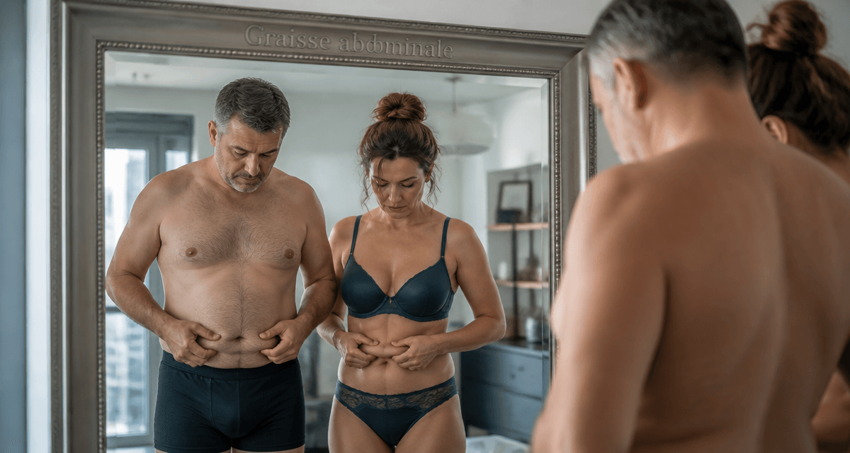 graisse sous cutanee ventre homme femme miroir
