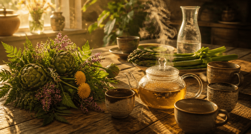 Le plus puissant diuretique naturel en plantes sur table