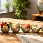 les 7 groupes d aliments tableau sur une table