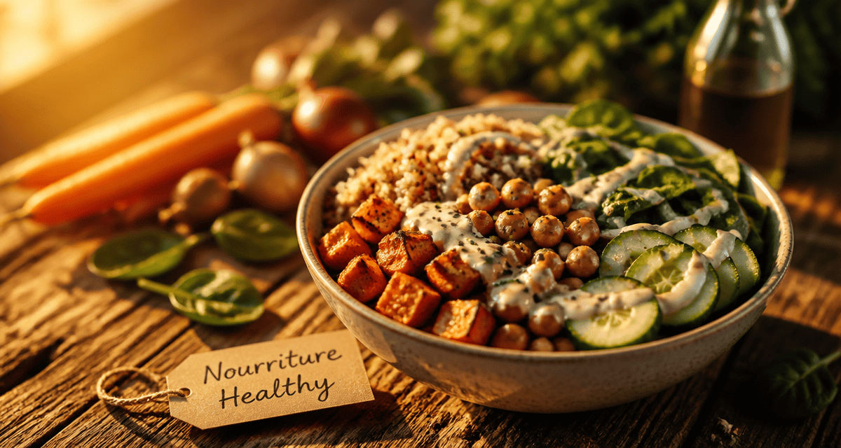 nourriture healthy Buddha Bowl quinoa légumes