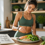 nutrition perdre du poids, femme cuisine assiette saine