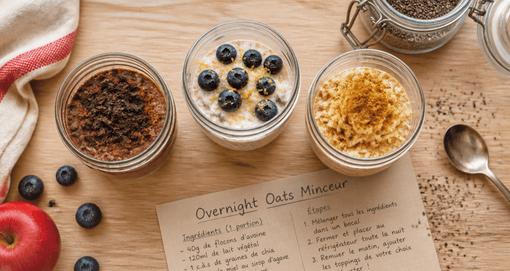 overnight oats perte de poids bocaux variés