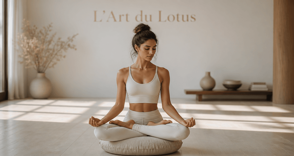 Padmasana position sur zafu, alignement parfait