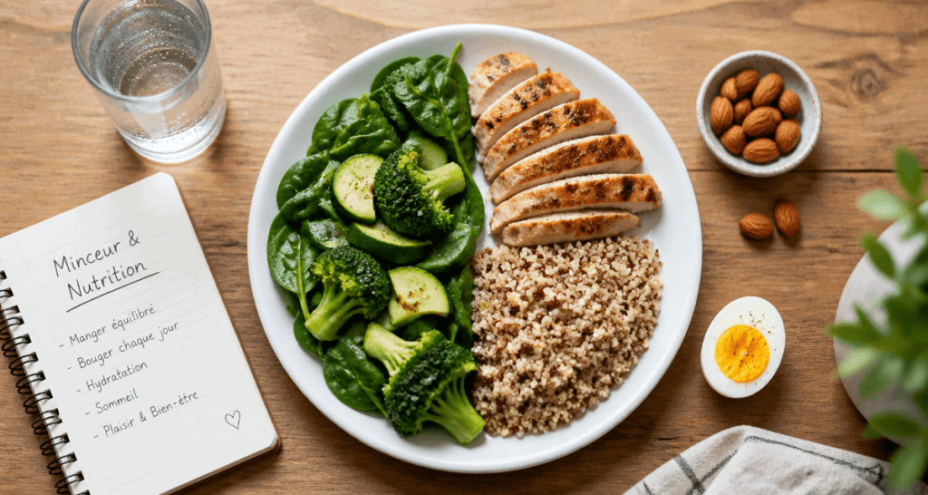 plan alimentaire pour perte de poids assiette légumes poulet quinoa