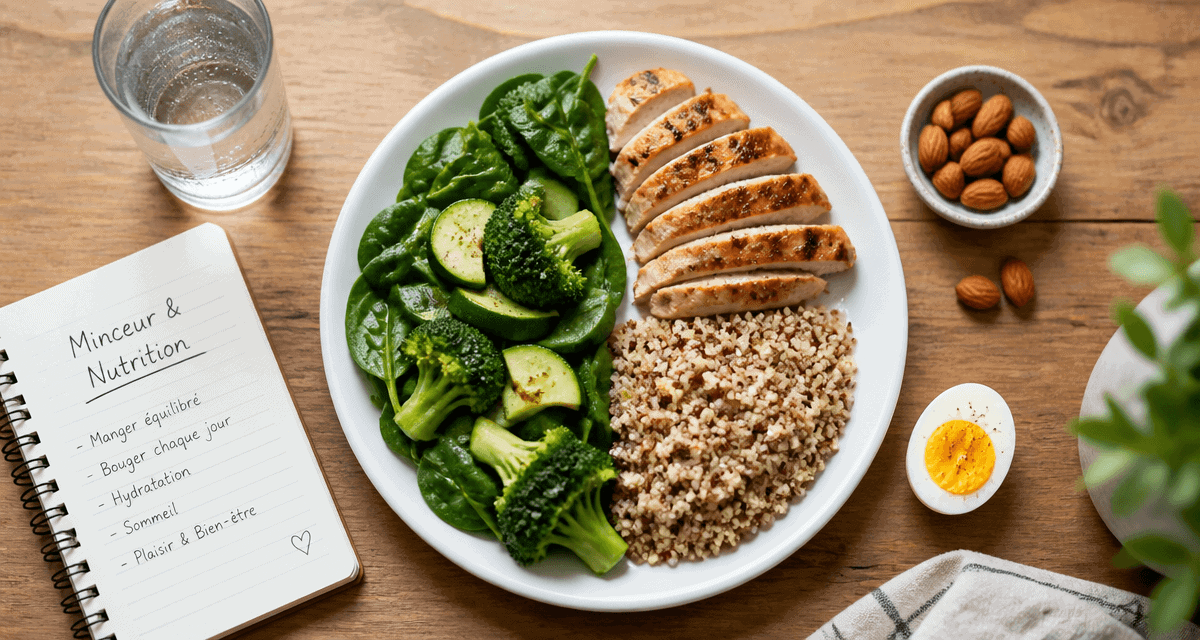 plan alimentaire pour perte de poids assiette légumes poulet quinoa