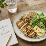 recette riche en proteine musculation assiette poulet quinoa oeufs