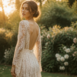 robe boheme dentelle blanche femme jardin