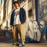 style skateur homme pantalon large hoodie skate