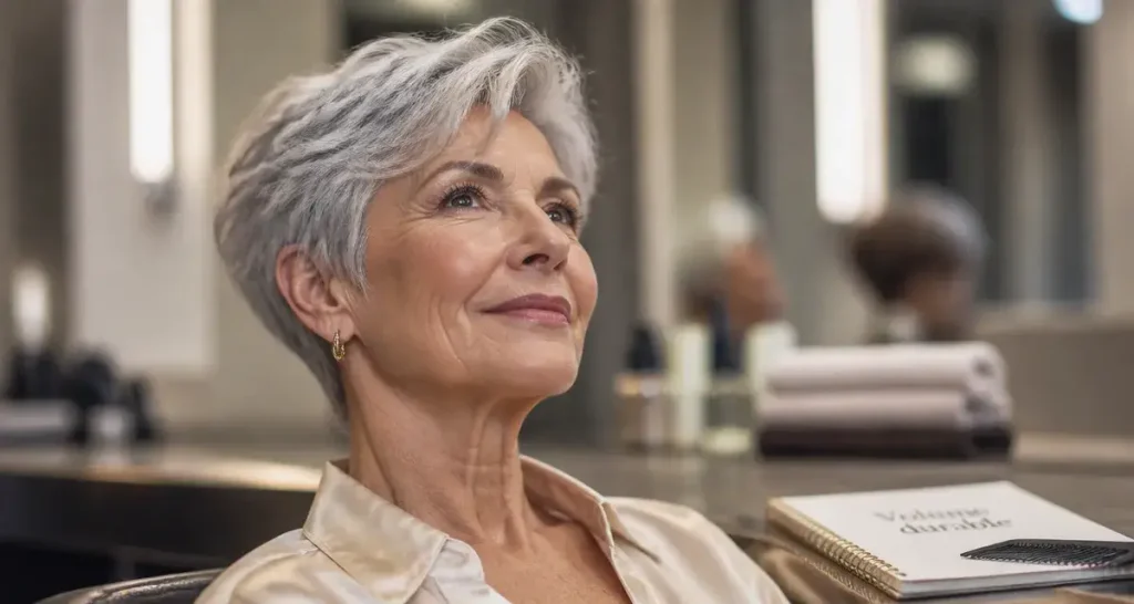 Coiffure femme 70 ans cheveux fins : pixie volumisante
