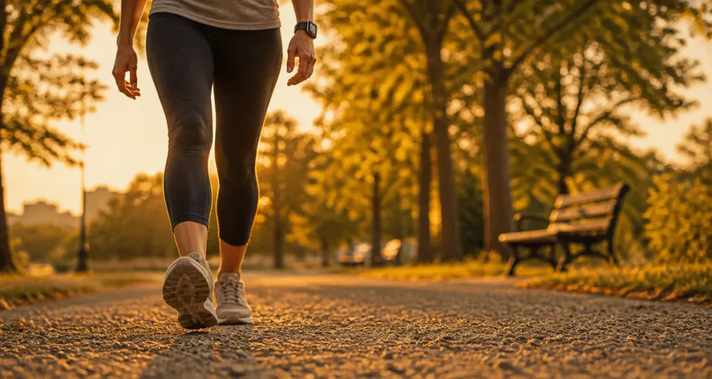 combien de pas pour perdre 1kg femme marche coucher soleil