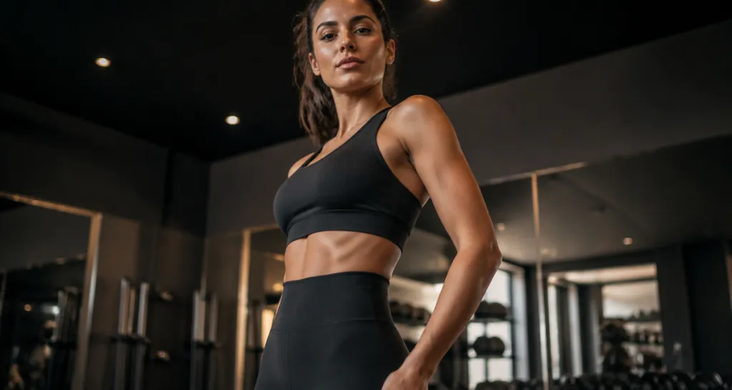 combinaison de sport pour femme noire en fitness