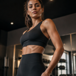 combinaison de sport pour femme noire en fitness