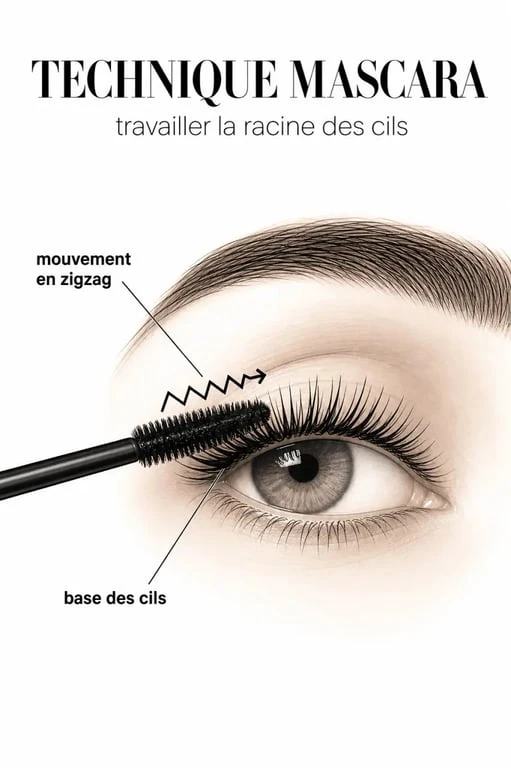 Technique pour apprendre comment mettre du mascara avec un mouvement de zigzag pour des cils parfaits