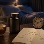 GABA effet au bout de combien de temps : tisane et flacon avant sommeil calme