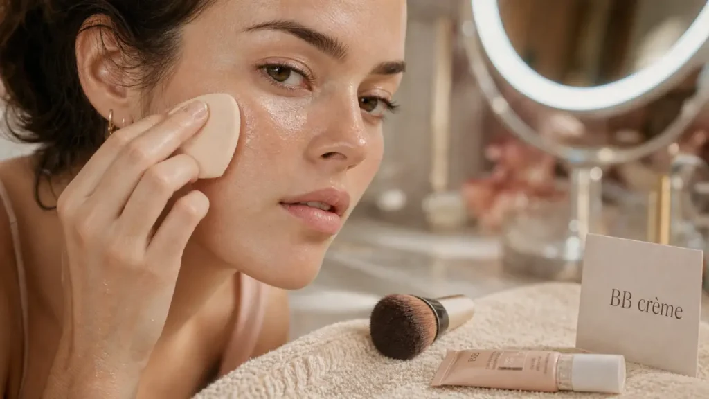 Comment appliquer une bb crème, estomper avec éponge humide sur pommettes