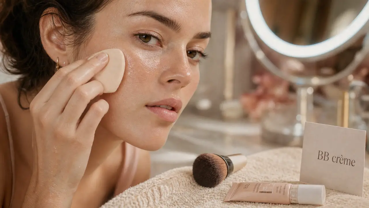 Comment appliquer une bb crème, estomper avec éponge humide sur pommettes