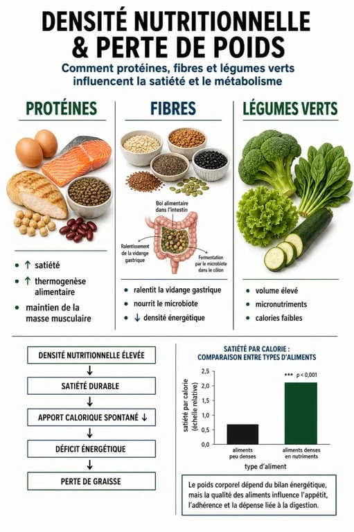 Infographie sur les aliments qui font maigrir et leurs bienfaits nutritionnels