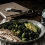 Jeûne omad : assiette saine, eau et thé pour le repas unique