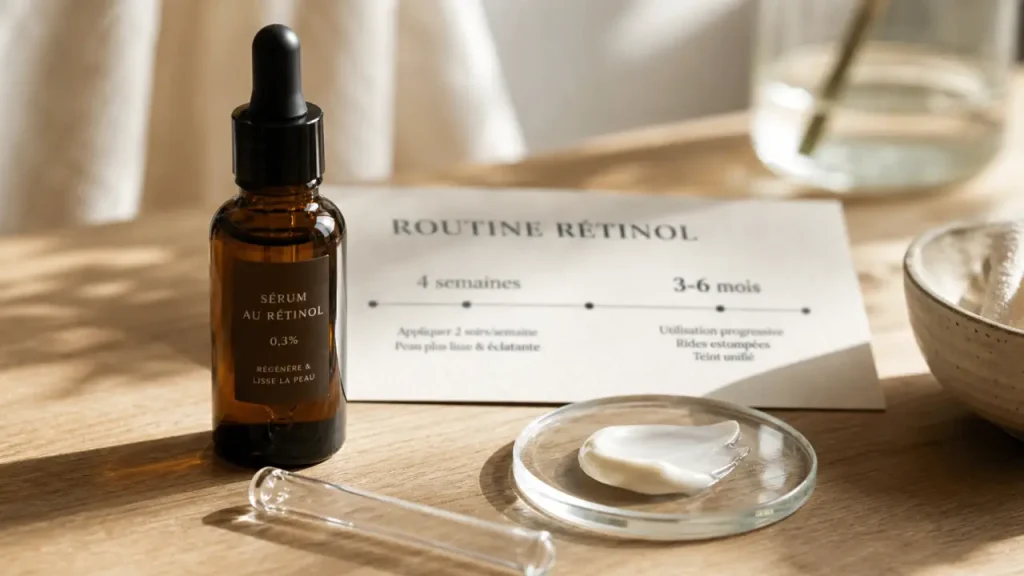 Rétinol effet en combien de temps : 4 semaines et 3 à 6 mois
