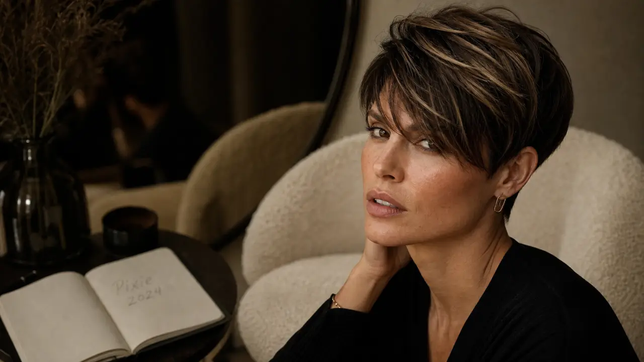 Coupe pixie 2024 : pixie longue avec frange texturée