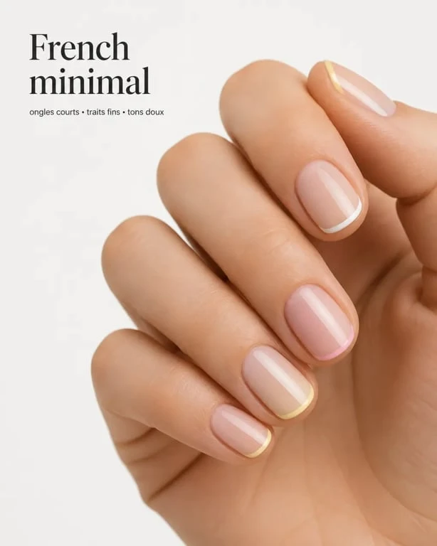 Ongles 2026 tendance : french revisitée et alternance ton sur ton sur ongles courts