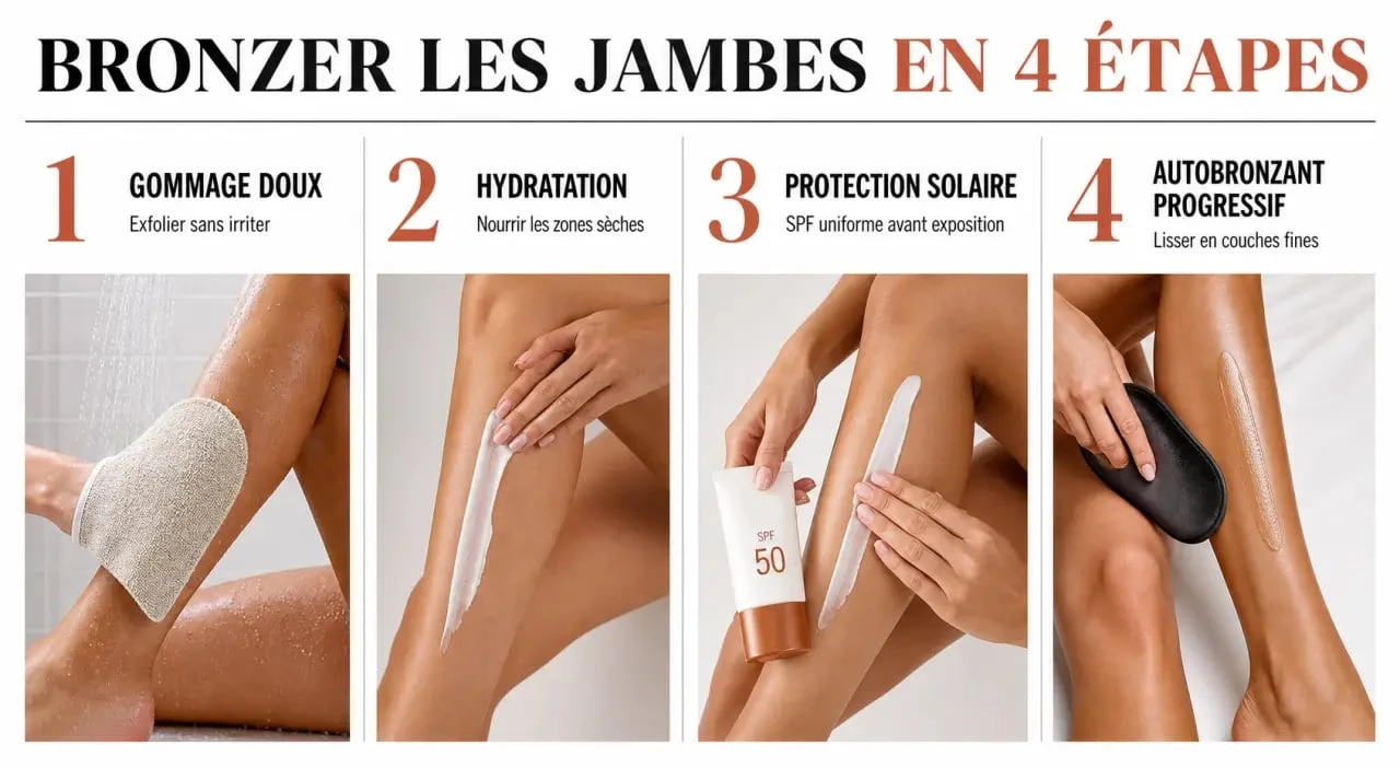 Comment bronzer des jambes : routine en quatre étapes pour préparer et uniformiser le bronzage