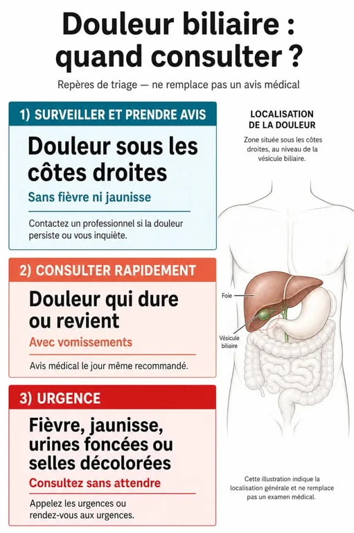 Quand consulter en cas de vésicule malade symptome avec signes d’alerte