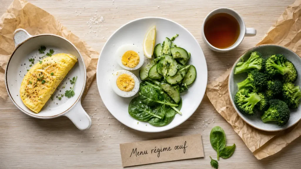 Régime œuf menu : 3 jours types, aliments autorisés et pièges à éviter