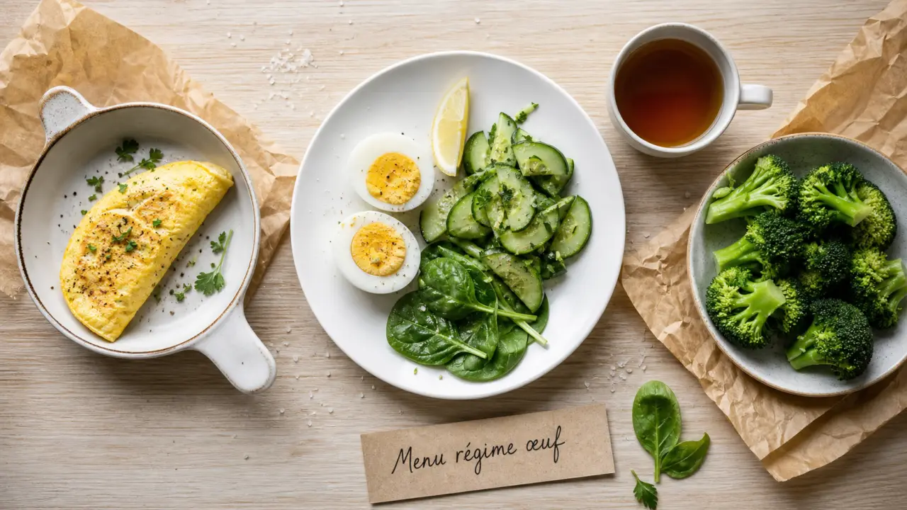 Regime oeuf menu : 3 jours types avec œufs durs, légumes et thé sans sucre