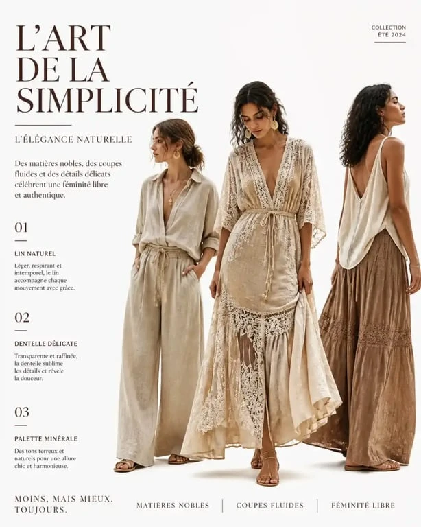 Femmes portant des vêtements bohème chic avec des matières naturelles et fluides