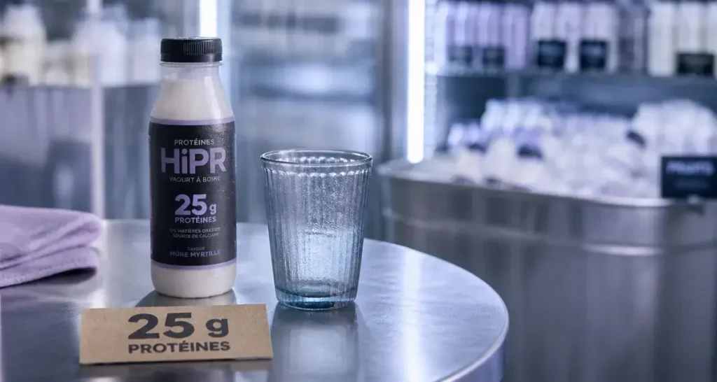 HiPRO Danone est pratique, mais son prix et ses sucres limitent l’intérêt quotidien